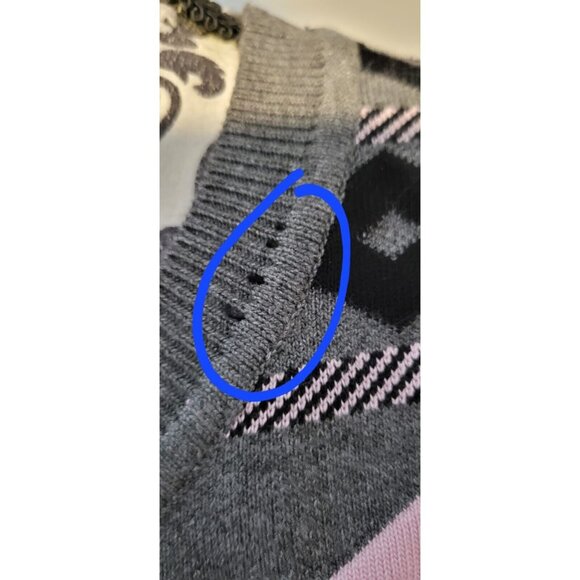 English Factory Mixed Media Sweater Vest  Women's Sz S Gray/Pink - Picture 12 of 12